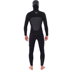 2023 Rip Curl Mens Flashbomb 5/4mm Chest Zip Hooded Wetsuit 14GMFS - Black